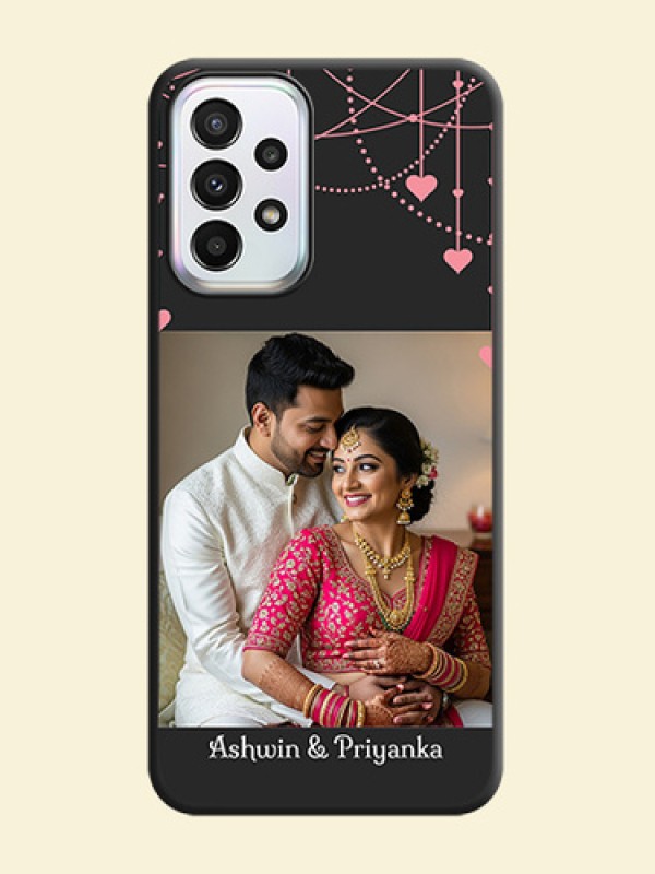 Pink Love Hangings with Text on Space Black Custom Soft Matte Back Cover - Galaxy A23