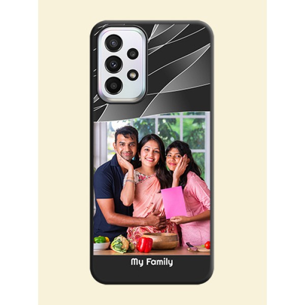 Mixed Wave Lines on Photo on Space Black Soft Matte Mobile Cover - Galaxy A23 Mixed Wave Lines on Photo on Space Black Soft Matte Mobile Cover - Galaxy A23