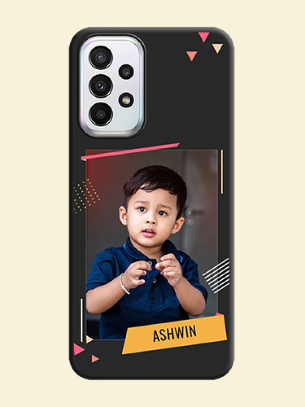 Photo Frame with Triangle Small Dots on Photo on Space Black Soft Matte Back Cover - Galaxy A23