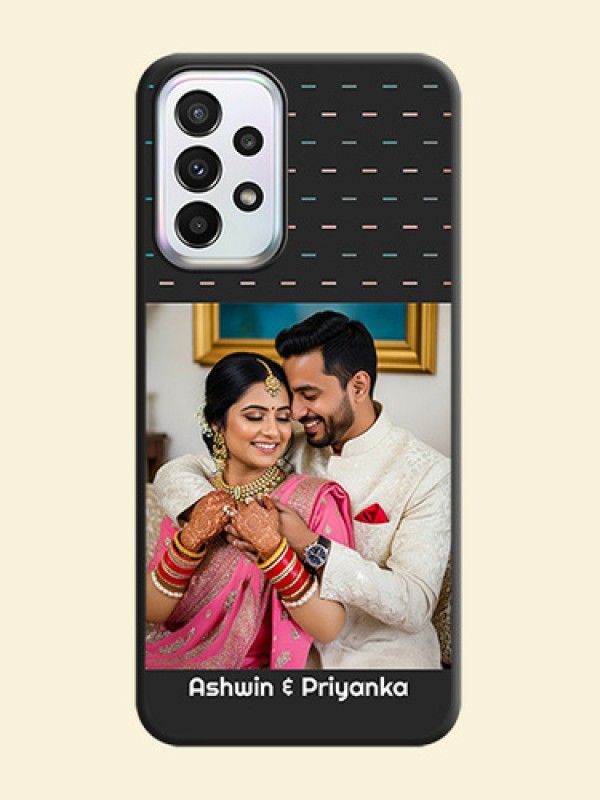 Line Pattern Design with Text on Space Black Custom Soft Matte Phone Back Cover - Galaxy A23