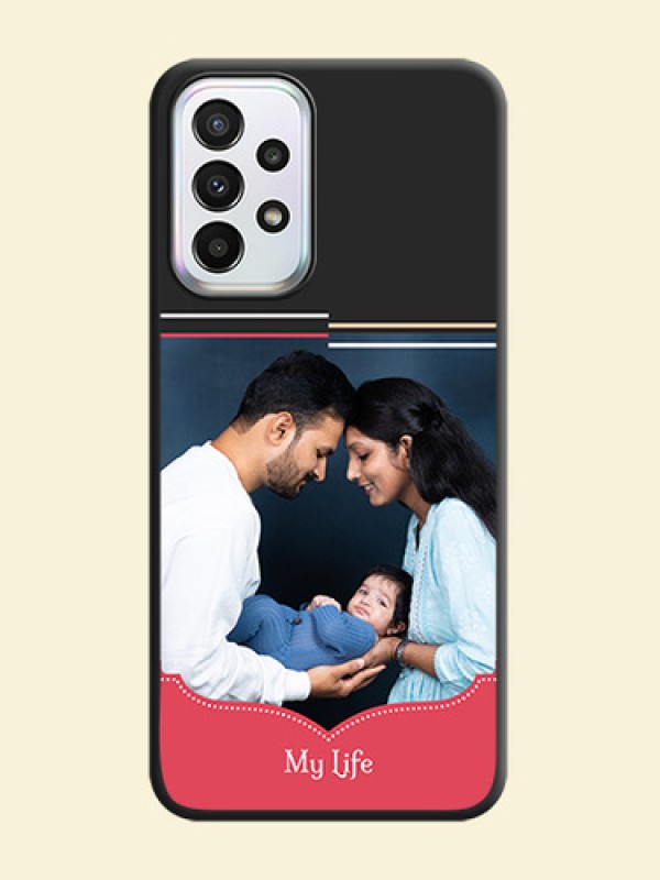 Classic Plain Design with Name on Photo on Space Black Soft Matte Phone Cover - Galaxy A23