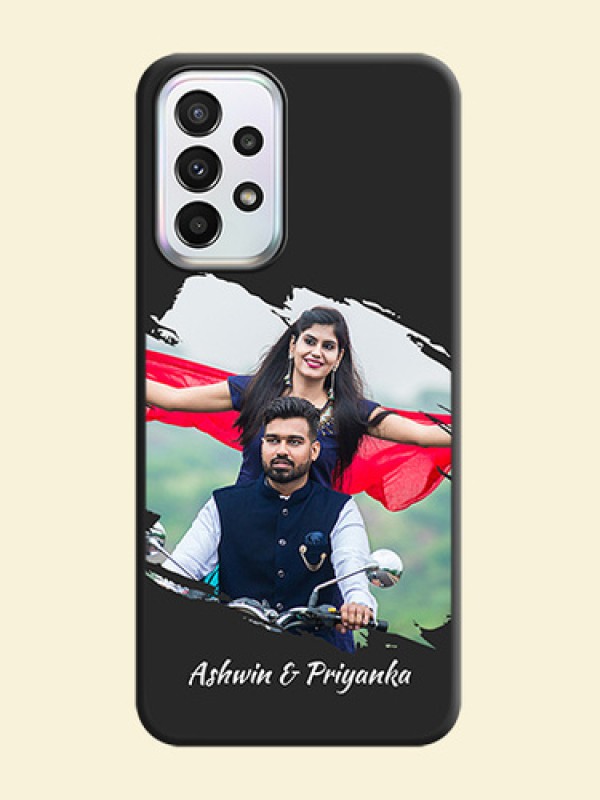 Grunge Brush Strokes on Photo on Space Black Soft Matte Back Cover - Galaxy A23