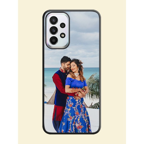 Full Single Pic Upload On Space Black Personalized Soft Matte Phone Covers -Samsung Galaxy A23 5G Full Single Pic Upload On Space Black Personalized Soft Matte Phone Covers -Samsung Galaxy A23 5G