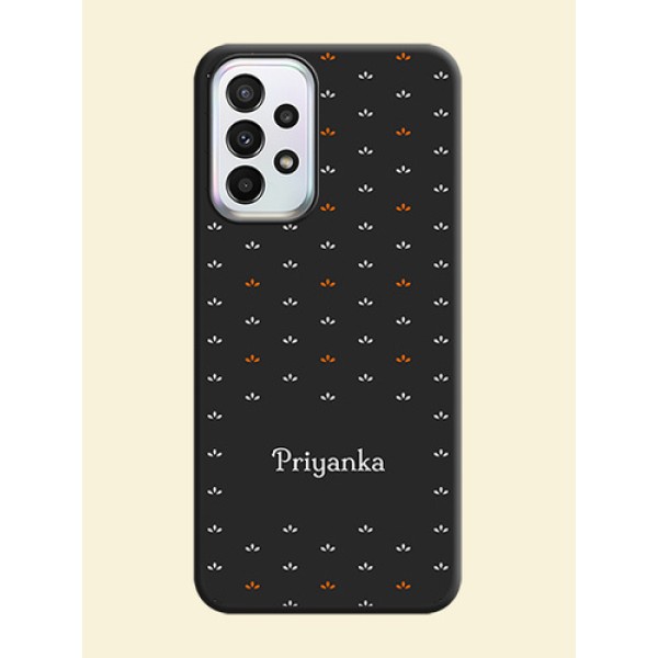 Simple Pattern With Custom Text On Space Black Personalized Soft Matte Phone Covers -Samsung Galaxy A23 5G Simple Pattern With Custom Text On Space Black Personalized Soft Matte Phone Covers -Samsung Galaxy A23 5G