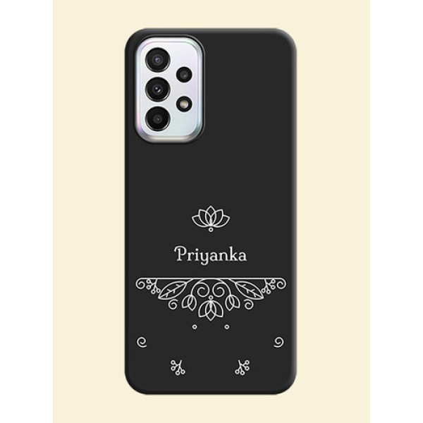 Lotus Garden Custom Text On Space Black Personalized Soft Matte Phone Covers -Samsung Galaxy A23 5G Lotus Garden Custom Text On Space Black Personalized Soft Matte Phone Covers -Samsung Galaxy A23 5G