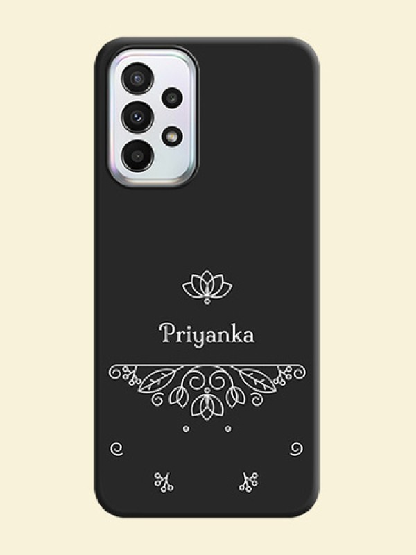 Lotus Garden Custom Text On Space Black Personalized Soft Matte Phone Covers -Samsung Galaxy A23 5G