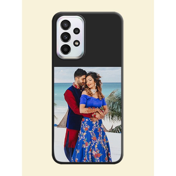 Image Upload With Space Black Color On Custom Soft Matte Mobile Back Cover - Samsung Galaxy A23 5G Image Upload With Space Black Color On Custom Soft Matte Mobile Back Cover - Samsung Galaxy A23 5G