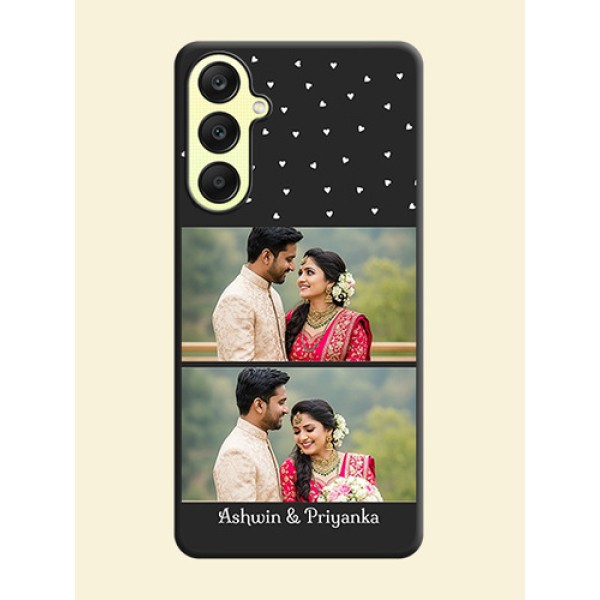 Miniature Love Symbols with Name on Space Black Custom Soft Matte Back Cover - Galaxy A25 5G Miniature Love Symbols with Name on Space Black Custom Soft Matte Back Cover - Galaxy A25 5G