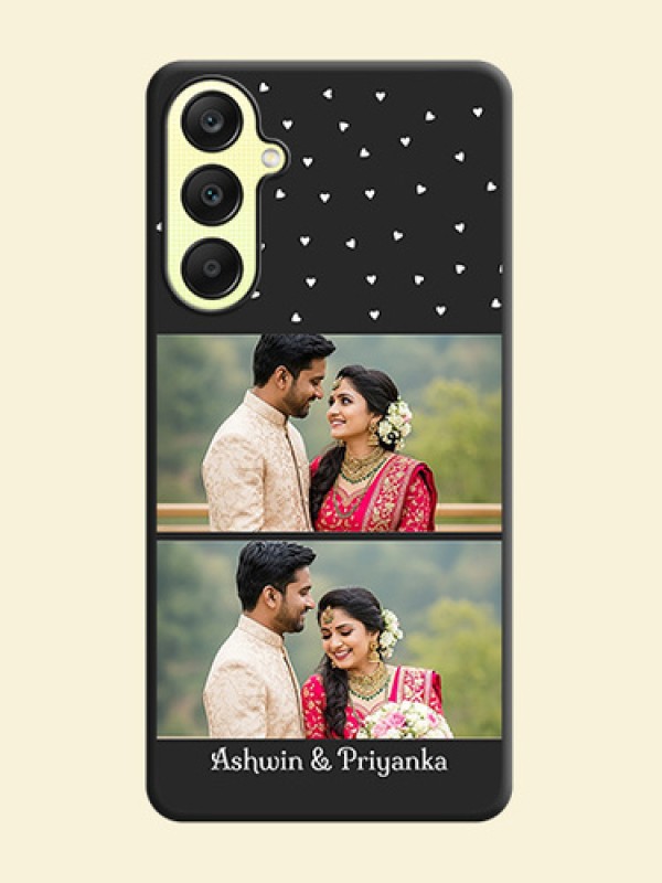 Miniature Love Symbols with Name on Space Black Custom Soft Matte Back Cover - Galaxy A25 5G