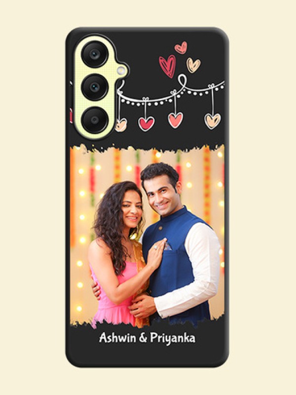 Pink Love Hangings with Name on Space Black Custom Soft Matte Phone Cases - Galaxy A25 5G