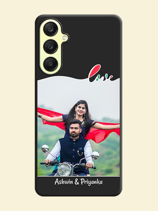 Fall in Love Pattern with Picture - Photo on Space Black Soft Matte Mobile Case - Galaxy A25 5G