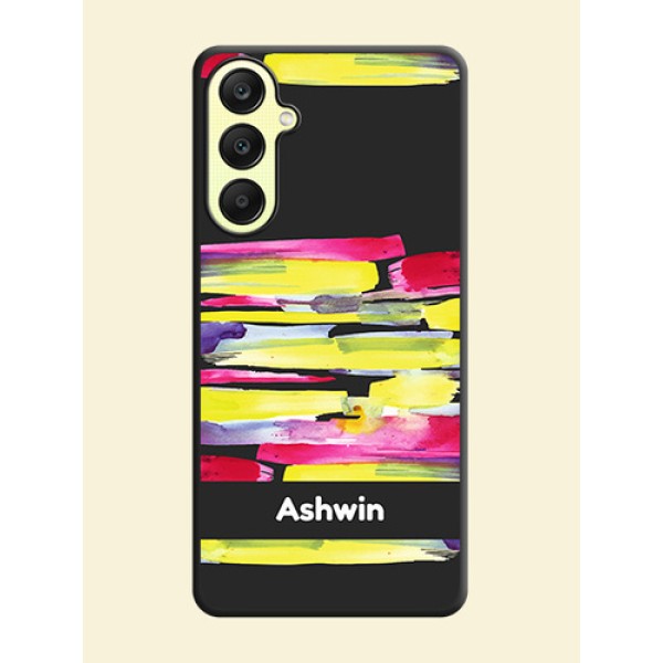 Brush Coloured on Space Black Personalized Soft Matte Phone Covers - Galaxy A25 5G Brush Coloured on Space Black Personalized Soft Matte Phone Covers - Galaxy A25 5G