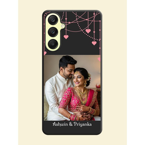 Pink Love Hangings with Text on Space Black Custom Soft Matte Back Cover - Galaxy A25 5G Pink Love Hangings with Text on Space Black Custom Soft Matte Back Cover - Galaxy A25 5G