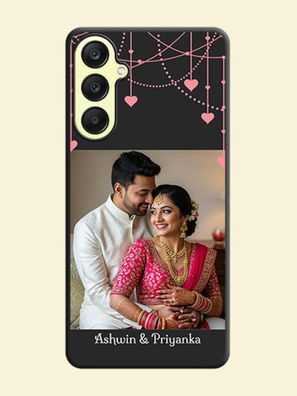 Pink Love Hangings with Text on Space Black Custom Soft Matte Back Cover - Galaxy A25 5G