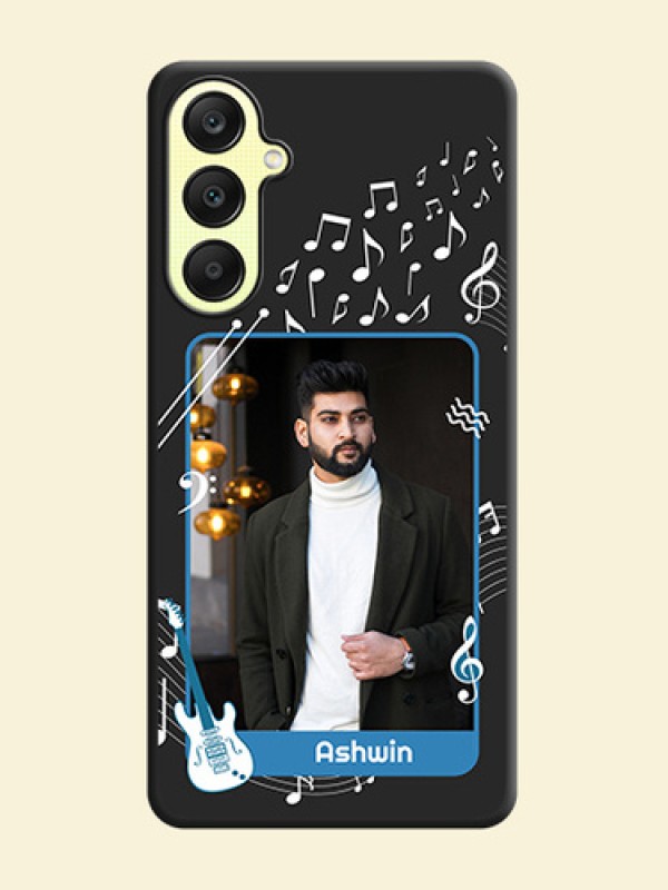 Musical Theme Design with Text - Photo on Space Black Soft Matte Mobile Case - Galaxy A25 5G