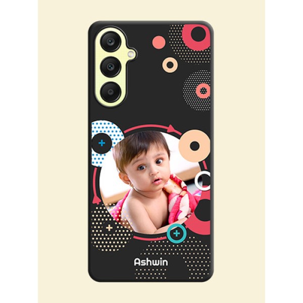 Multicoloured Round Image on Personalised Space Black Soft Matte Cases - Galaxy A25 5G Multicoloured Round Image on Personalised Space Black Soft Matte Cases - Galaxy A25 5G