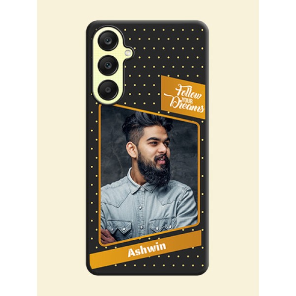 Follow Your Dreams with White Dots on Space Black Custom Soft Matte Phone Cases - Galaxy A25 5G Follow Your Dreams with White Dots on Space Black Custom Soft Matte Phone Cases - Galaxy A25 5G