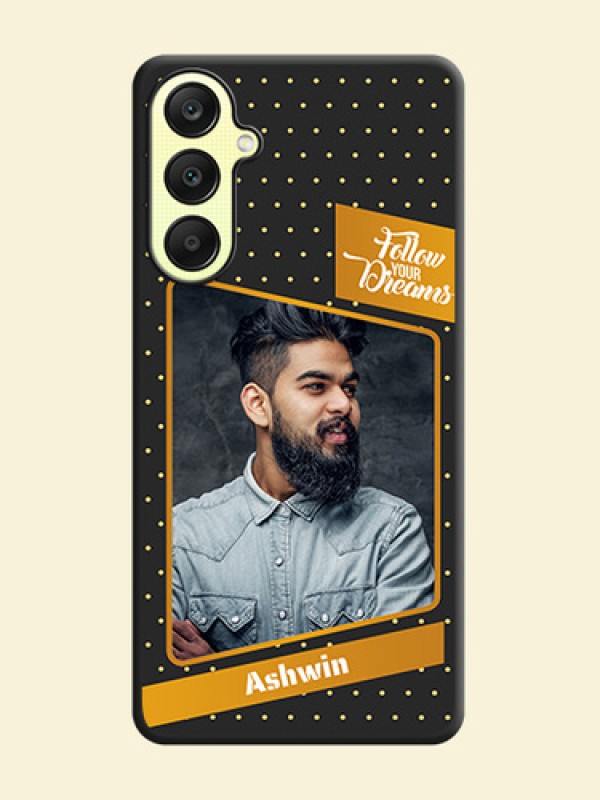 Follow Your Dreams with White Dots on Space Black Custom Soft Matte Phone Cases - Galaxy A25 5G