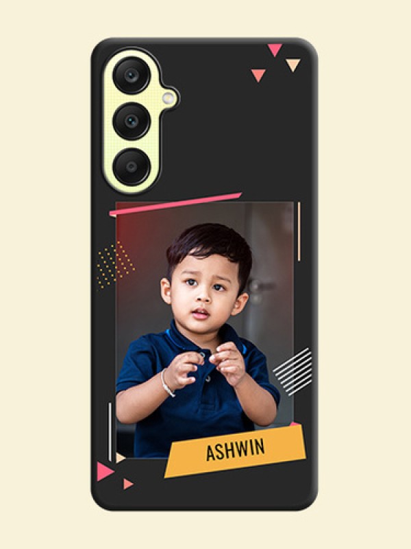 Photo Frame with Triangle Small Dots - Photo on Space Black Soft Matte Back Cover - Galaxy A25 5G