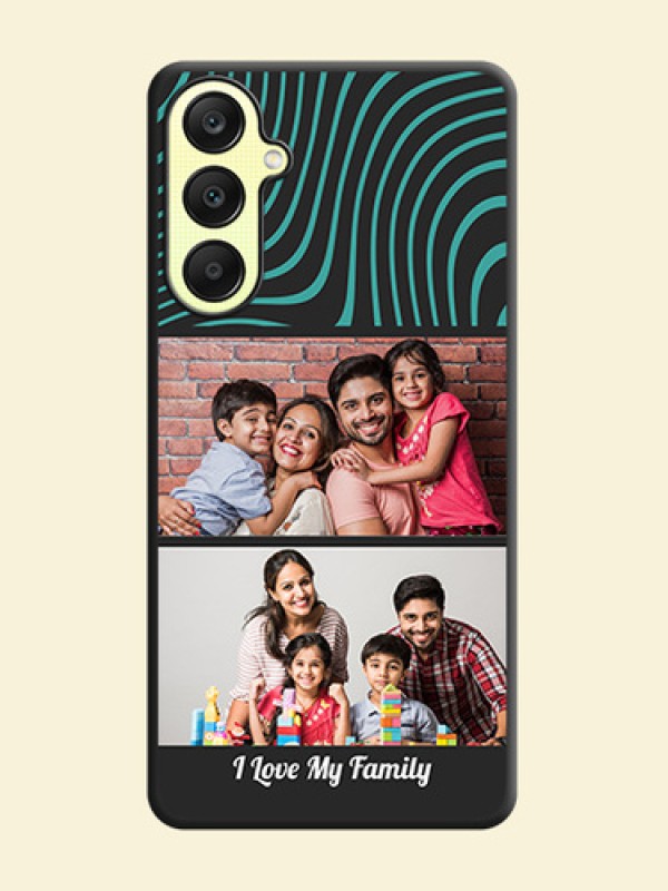 Wave Pattern with 2 Image Holder on Space Black Personalized Soft Matte Phone Covers - Galaxy A25 5G