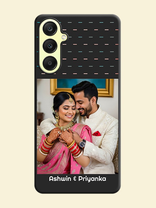 Line Pattern Design with Text on Space Black Custom Soft Matte Phone Back Cover - Galaxy A25 5G