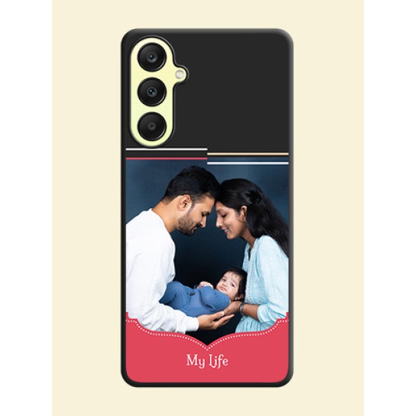 Classic Plain Design with Name - Photo on Space Black Soft Matte Phone Cover - Galaxy A25 5G