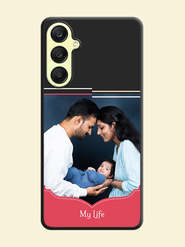 Classic Plain Design with Name - Photo on Space Black Soft Matte Phone Cover - Galaxy A25 5G