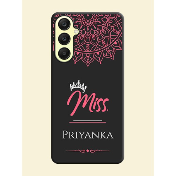 Mrs Name with Floral Design on Space Black Personalized Soft Matte Phone Covers - Galaxy A25 5G Mrs Name with Floral Design on Space Black Personalized Soft Matte Phone Covers - Galaxy A25 5G