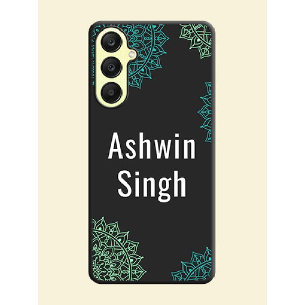 Your Name with Floral Design on Space Black Custom Soft Matte Back Cover - Galaxy A25 5G Your Name with Floral Design on Space Black Custom Soft Matte Back Cover - Galaxy A25 5G