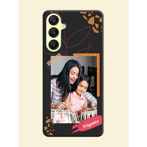 Orange Photo Frame on Space Black Custom Soft Matte Phone Back Cover - Galaxy A25 5G Orange Photo Frame on Space Black Custom Soft Matte Phone Back Cover - Galaxy A25 5G