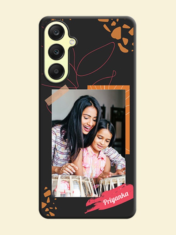 Orange Photo Frame on Space Black Custom Soft Matte Phone Back Cover - Galaxy A25 5G