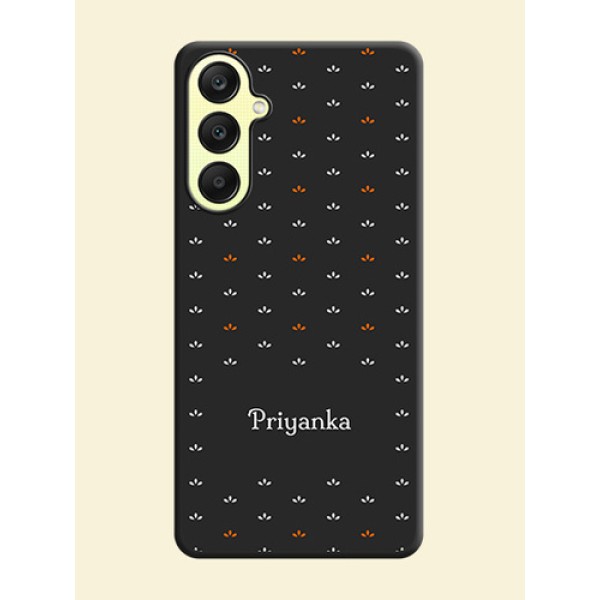 Simple Pattern With Custom Text On Space Black Personalized Soft Matte Phone Covers - Galaxy A25 5G Simple Pattern With Custom Text On Space Black Personalized Soft Matte Phone Covers - Galaxy A25 5G