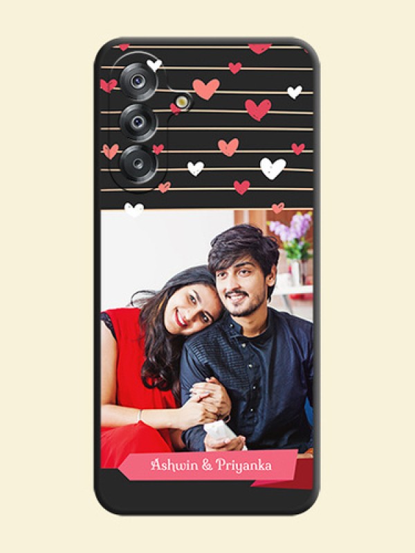 Love Pattern with Name on Pink Ribbon on Photo On Space Black Custom Soft Matte Mobile Back Cover - Samsung Galaxy A26 5G