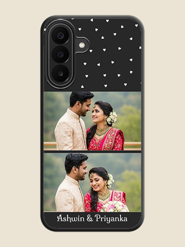 Miniature Love Symbols with Name On Space Black Custom Soft Matte Mobile Back Cover - Samsung Galaxy A27 5G