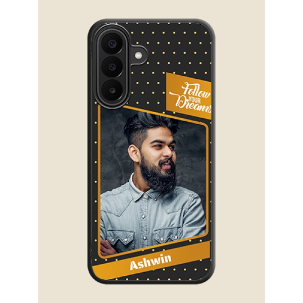 Follow Your Dreams with White Dots On Space Black Custom Soft Matte Mobile Back Cover - Samsung Galaxy A27 5G Follow Your Dreams with White Dots On Space Black Custom Soft Matte Mobile Back Cover - Samsung Galaxy A27 5G