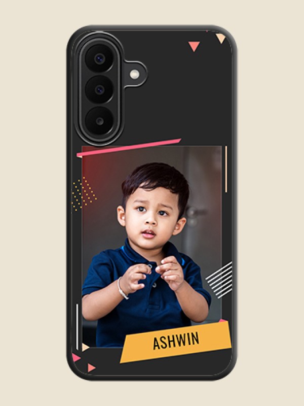 Photo Frame with Triangle Small Dots on Photo On Space Black Custom Soft Matte Mobile Back Cover - Samsung Galaxy A27 5G