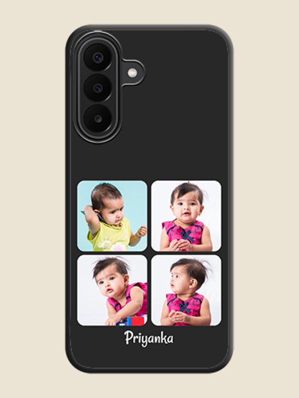 Floral Art with 6 Image Holder on Photo On Space Black Custom Soft Matte Mobile Back Cover - Samsung Galaxy A27 5G
