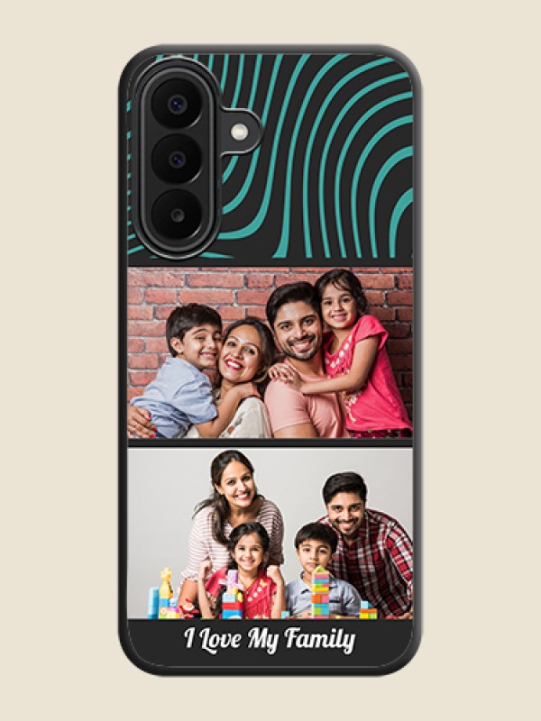 Wave Pattern with 2 Image Holder On Space Black Custom Soft Matte Mobile Back Cover - Samsung Galaxy A27 5G