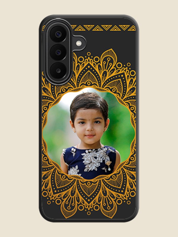 Round Image with Floral Design On Space Black Custom Soft Matte Mobile Back Cover - Samsung Galaxy A27 5G