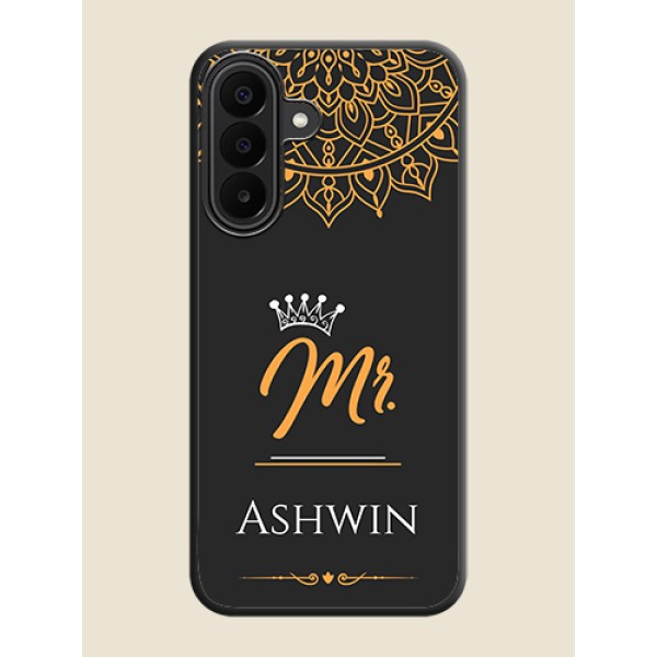 Mr Name with Floral Design On Space Black Custom Soft Matte Mobile Back Cover - Samsung Galaxy A27 5G Mr Name with Floral Design On Space Black Custom Soft Matte Mobile Back Cover - Samsung Galaxy A27 5G