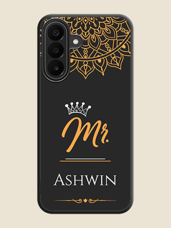 Mr Name with Floral Design On Space Black Custom Soft Matte Mobile Back Cover - Samsung Galaxy A27 5G