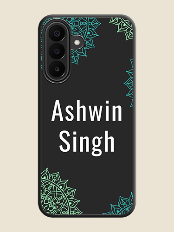 Your Name with Floral Design On Space Black Custom Soft Matte Mobile Back Cover - Samsung Galaxy A27 5G