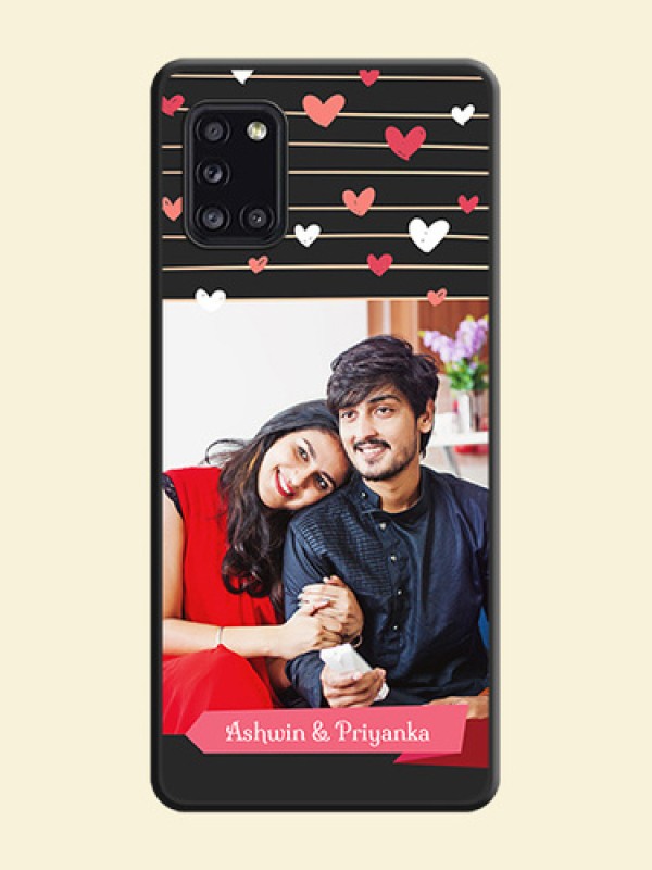 Love Pattern with Name on Pink Ribbon  on Photo on Space Black Soft Matte Back Cover - Galaxy A31