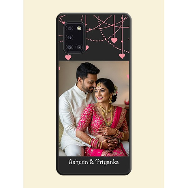 Pink Love Hangings with Text on Space Black Custom Soft Matte Back Cover - Galaxy A31 Pink Love Hangings with Text on Space Black Custom Soft Matte Back Cover - Galaxy A31