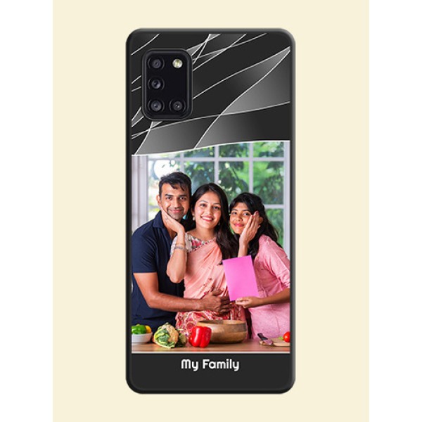 Mixed Wave Lines on Photo on Space Black Soft Matte Mobile Cover - Galaxy A31 Mixed Wave Lines on Photo on Space Black Soft Matte Mobile Cover - Galaxy A31