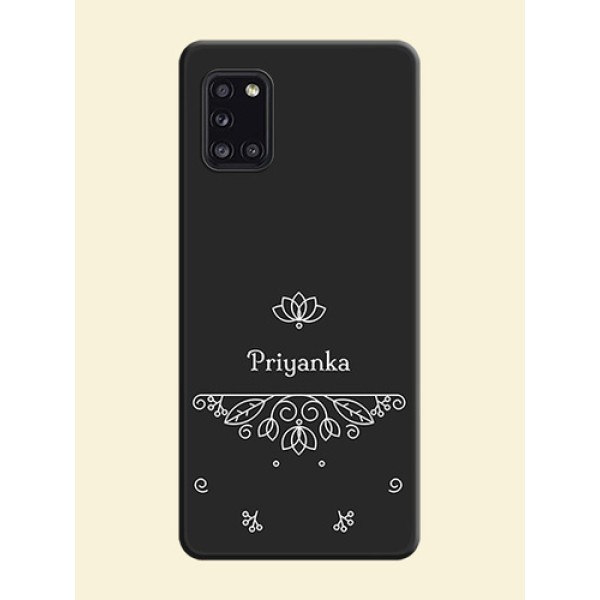Lotus Garden Custom Text On Space Black Personalized Soft Matte Phone Covers -Samsung Galaxy A31 Lotus Garden Custom Text On Space Black Personalized Soft Matte Phone Covers -Samsung Galaxy A31
