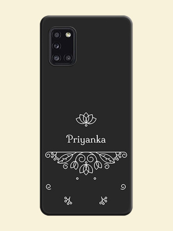 Lotus Garden Custom Text On Space Black Personalized Soft Matte Phone Covers -Samsung Galaxy A31