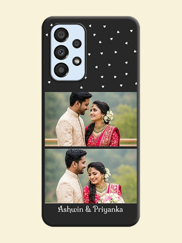 Miniature Love Symbols with Name on Space Black Custom Soft Matte Back Cover - Galaxy A33 5G