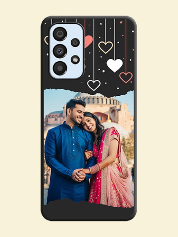 Love Hangings with Splash Wave Picture on Space Black Custom Soft Matte Phone Back Cover - Galaxy A33 5G