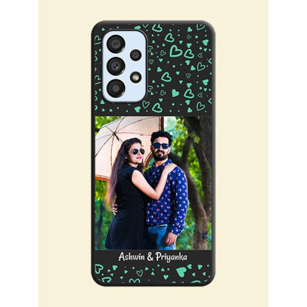 Sea Green Indefinite Love Pattern on Photo on Space Black Soft Matte Mobile Cover - Galaxy A33 5G Sea Green Indefinite Love Pattern on Photo on Space Black Soft Matte Mobile Cover - Galaxy A33 5G
